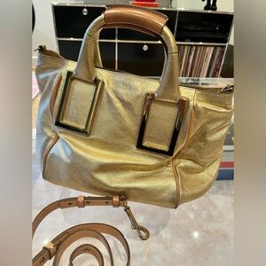 Chloe Ethel medium leather tote Gold